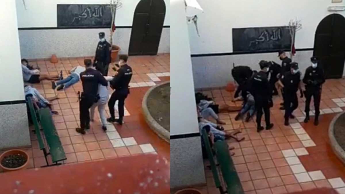 الشرطة الإسبانية.. تعتدي بالضرب على مراهقين داخل مسجد